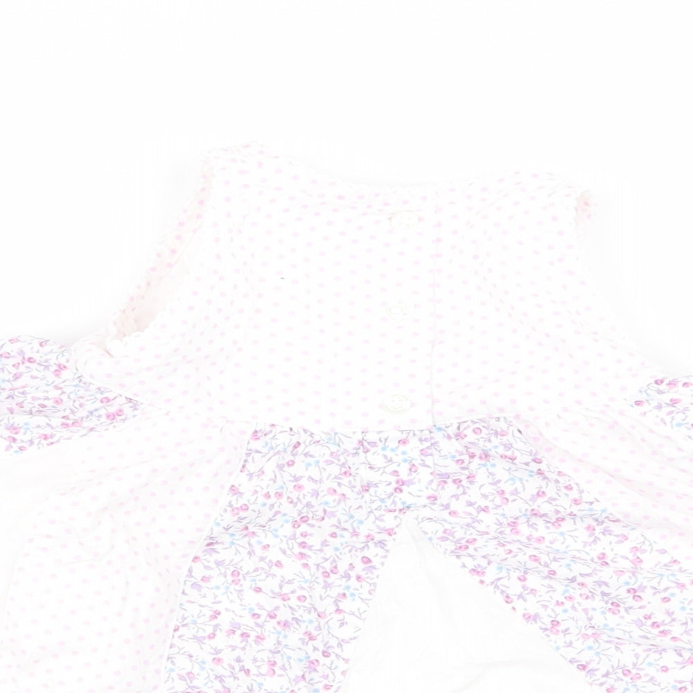 George Girls White Floral  Fit & Flare  Size 3-6 Months