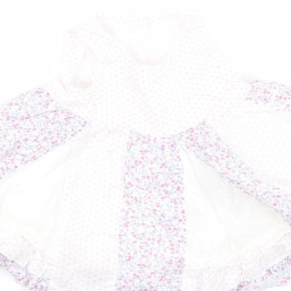 George Girls White Floral  Fit & Flare  Size 3-6 Months