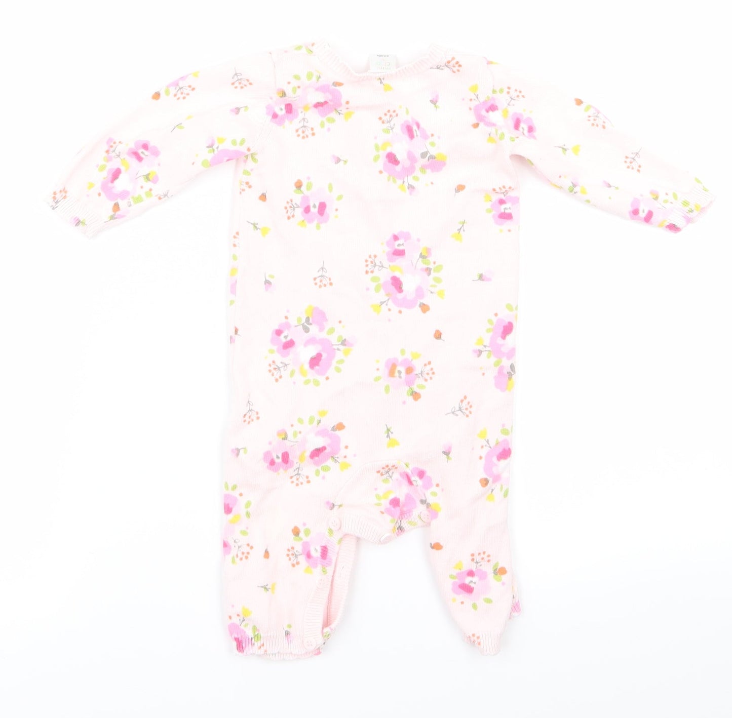 mini blub Girls Pink Floral  Babygrow One-Piece Size 3-6 Months