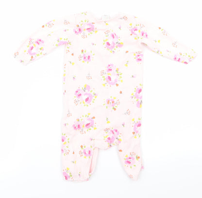 mini blub Girls Pink Floral  Babygrow One-Piece Size 3-6 Months