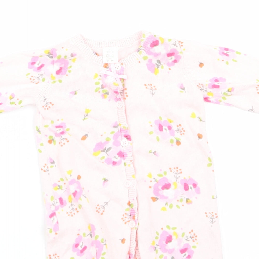 mini blub Girls Pink Floral  Babygrow One-Piece Size 3-6 Months