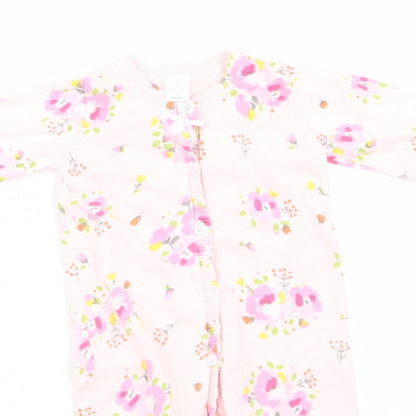 mini blub Girls Pink Floral  Babygrow One-Piece Size 3-6 Months