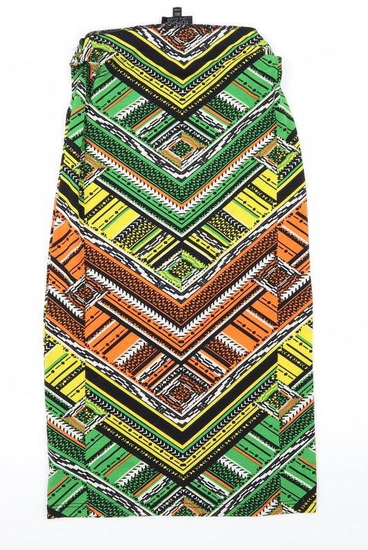 Topshop Womens Green Colourblock  Bodycon  Size 10