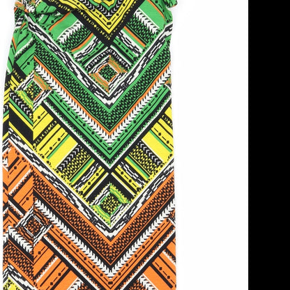 Topshop Womens Green Colourblock  Bodycon  Size 10