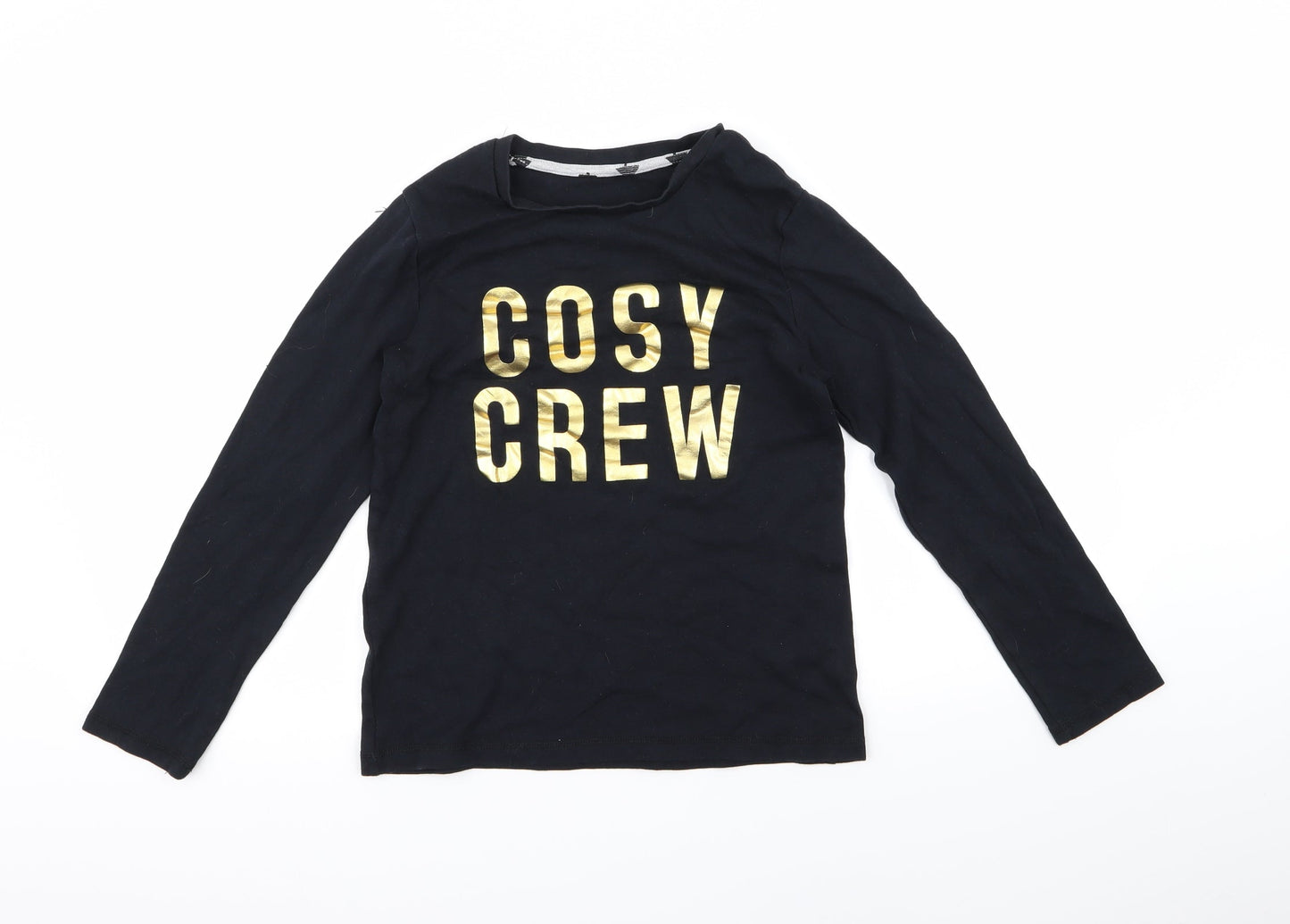 George Girls Black   Top Pyjama Top Size 12 Years  - cosy