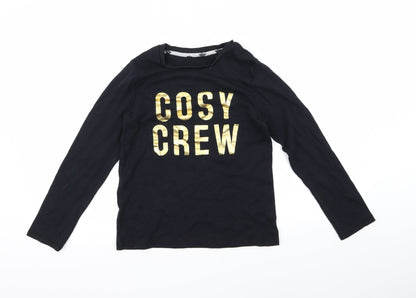 George Girls Black   Top Pyjama Top Size 12 Years  - cosy