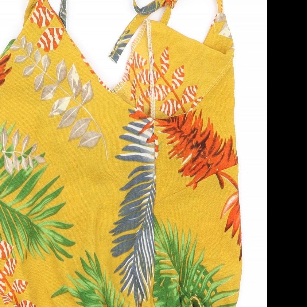 Womens UK Size S Preworn Yellow Cropped Blouse