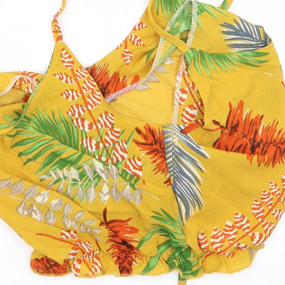 Womens UK Size S Preworn Yellow Cropped Blouse