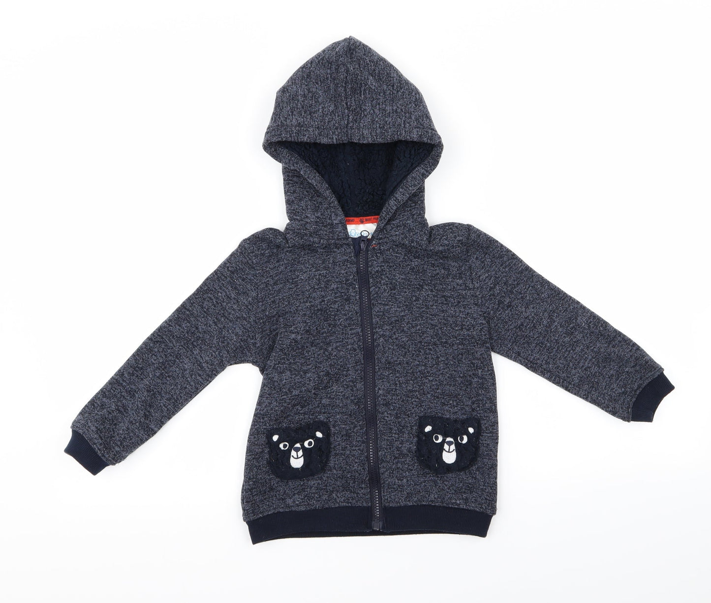so cute Boys Blue   Full Zip Hoodie Size 5 Years  - Bear