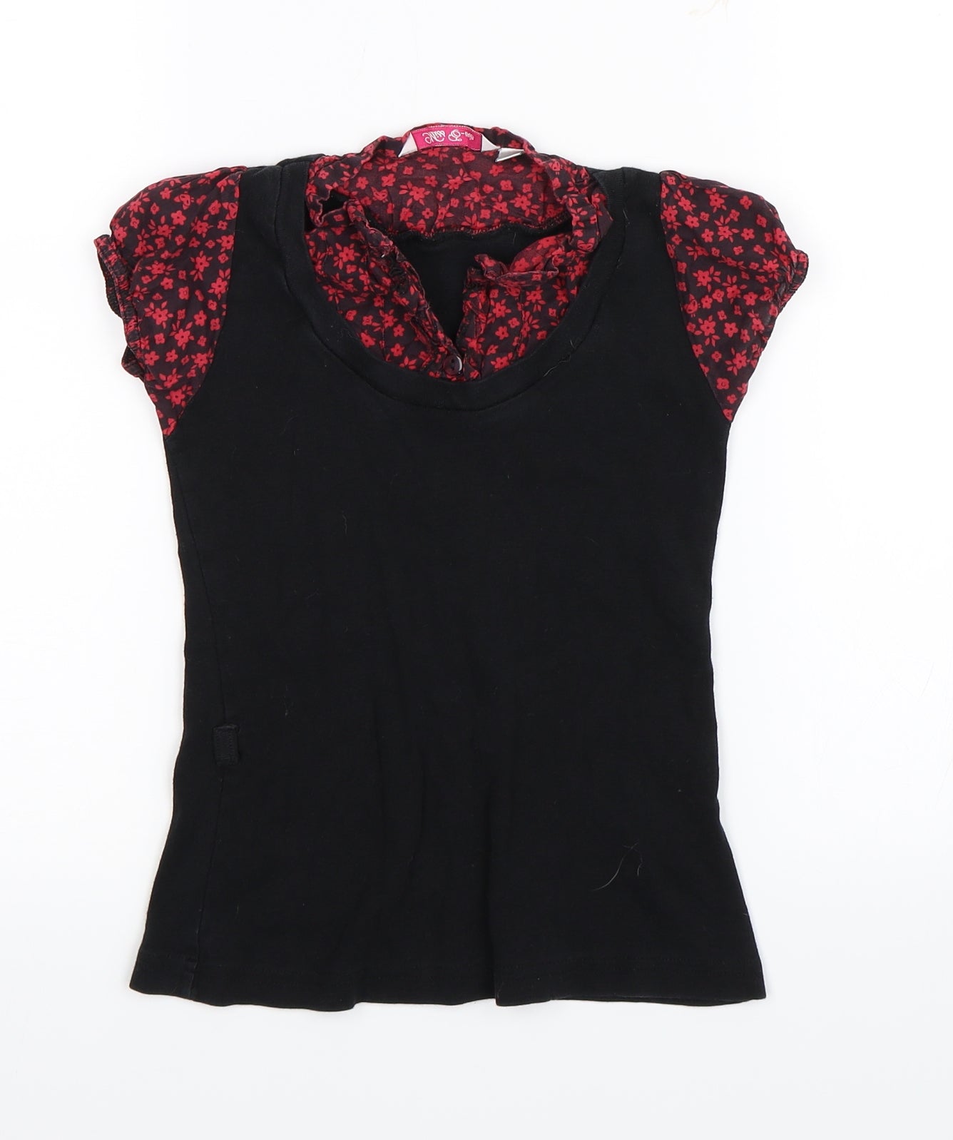Miss Evie Girls Black   Basic Blouse Size 6-7 Years