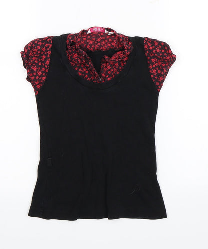 Miss Evie Girls Black   Basic Blouse Size 6-7 Years
