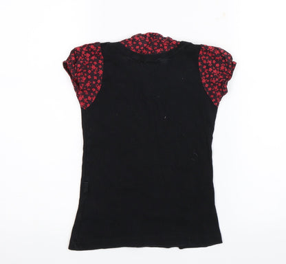 Miss Evie Girls Black   Basic Blouse Size 6-7 Years