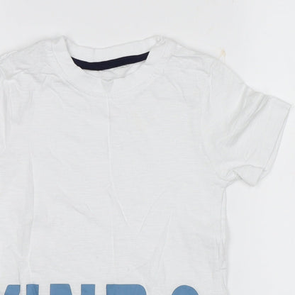 George Boys White   Basic T-Shirt Size 5-6 Years  - Kind and Awesome