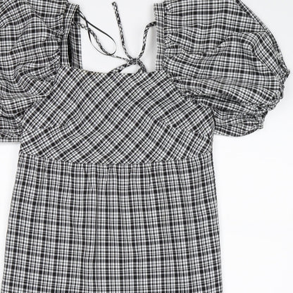 Papaya Womens Black Check  Shift  Size 8