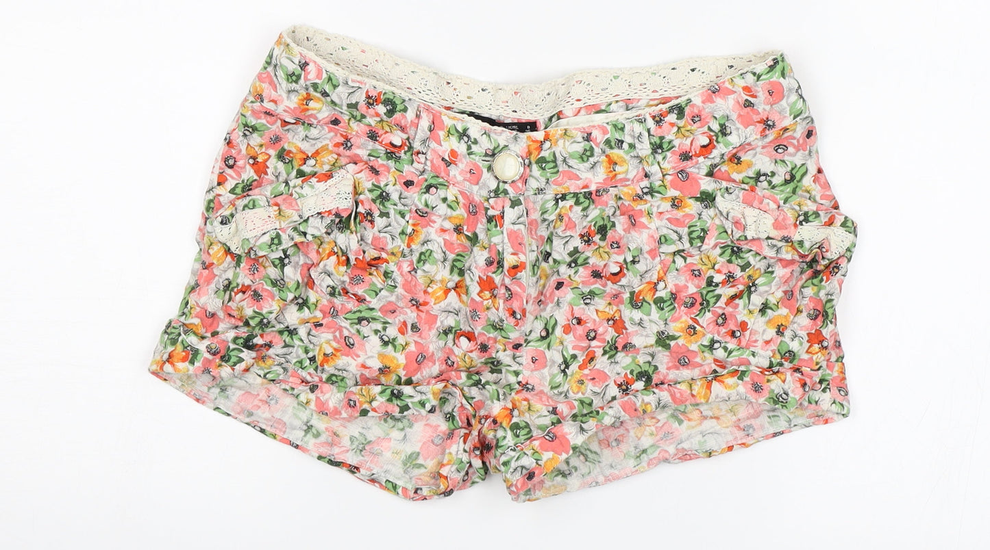 Atmosphere Womens Pink Floral  Cut-Off Shorts Size 8