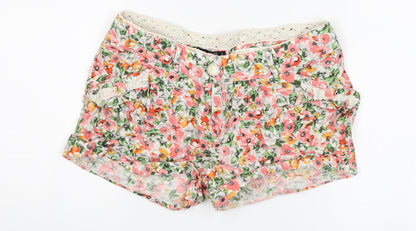 Atmosphere Womens Pink Floral  Cut-Off Shorts Size 8