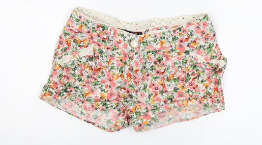 Atmosphere Womens Pink Floral  Cut-Off Shorts Size 8