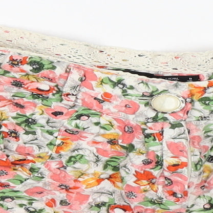 Atmosphere Womens Pink Floral  Cut-Off Shorts Size 8