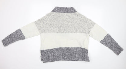 Papaya Womens Grey Striped  Pullover Jumper Size M