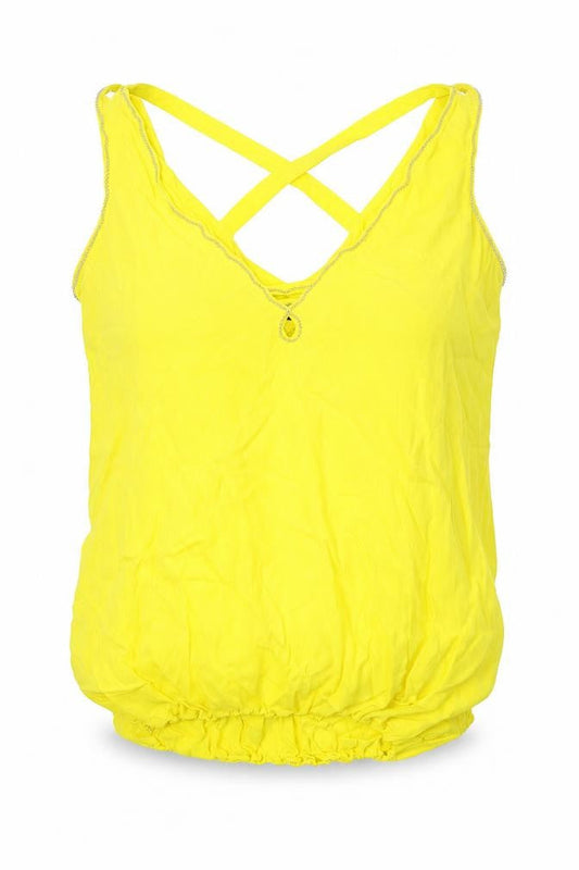 Womens UK Size 16 F&F Yellow Basic Blouse