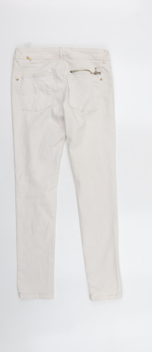 Zara Womens Ivory  Denim Straight Jeans Size 8 L29 in