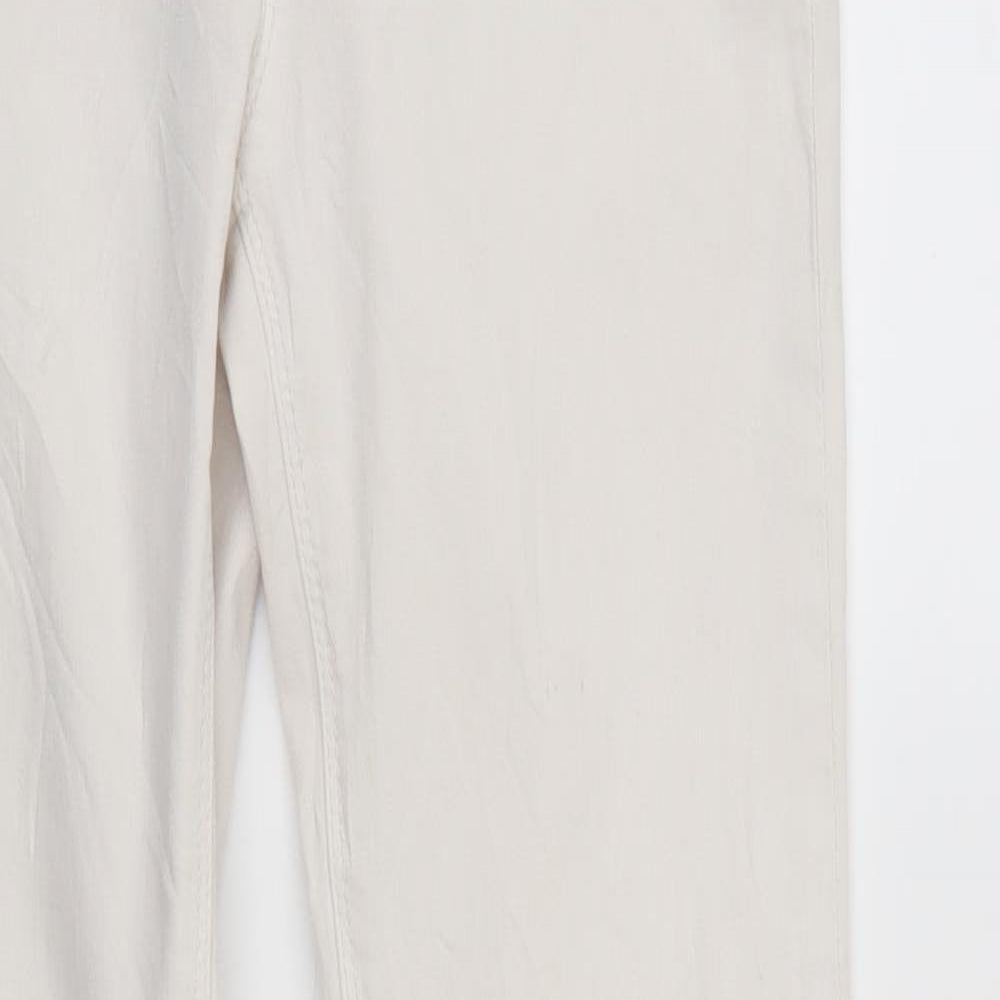 Zara Womens Ivory  Denim Straight Jeans Size 8 L29 in