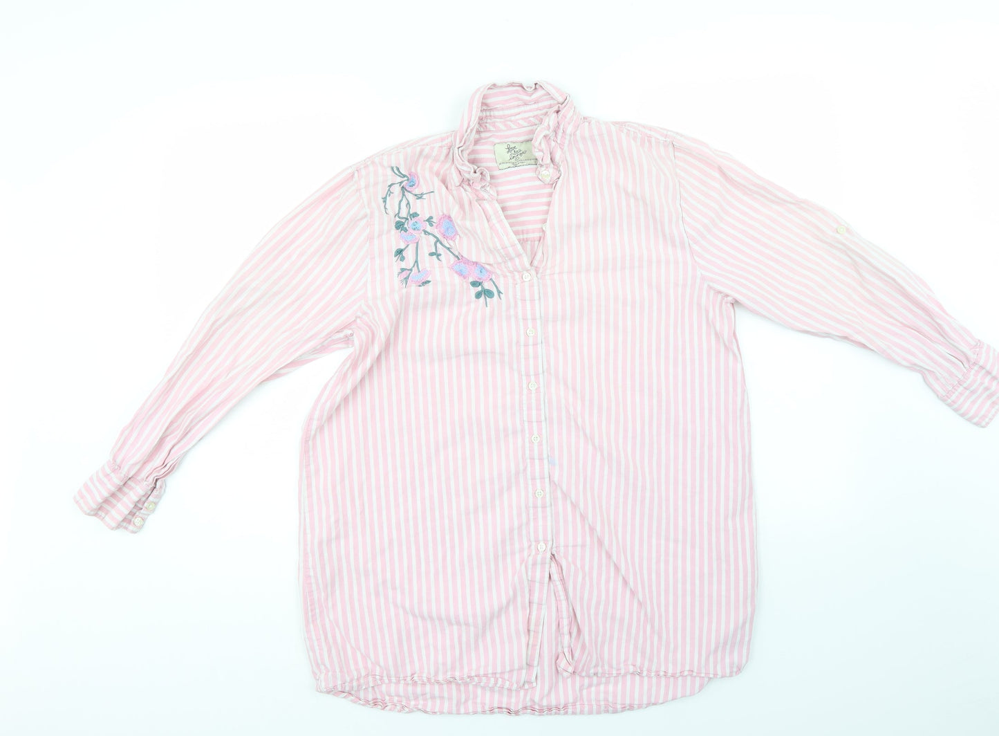 Womens UK Size 14 LOVE TO LOUNGE Pink Basic Button-Up