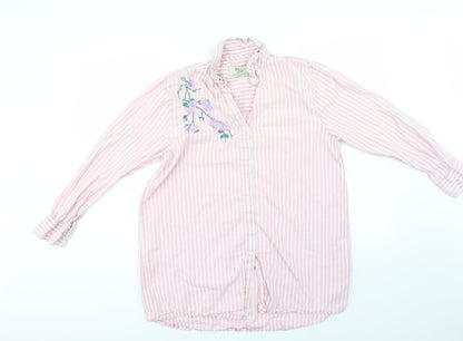 Womens UK Size 14 LOVE TO LOUNGE Pink Basic Button-Up