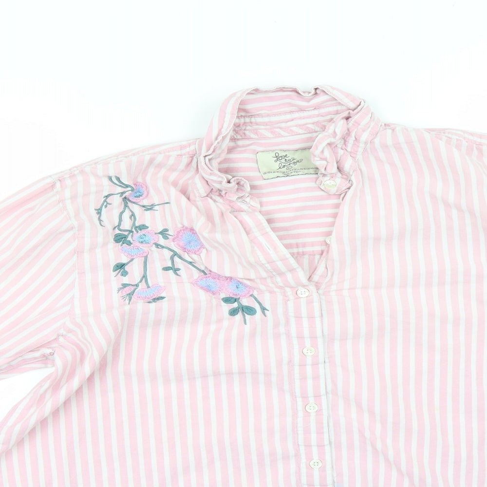 Womens UK Size 14 LOVE TO LOUNGE Pink Basic Button-Up
