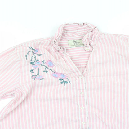 Womens UK Size 14 LOVE TO LOUNGE Pink Basic Button-Up