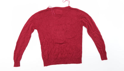 Preworn Womens Red Animal Print  Pullover Jumper Size S  - Christmas Jumper