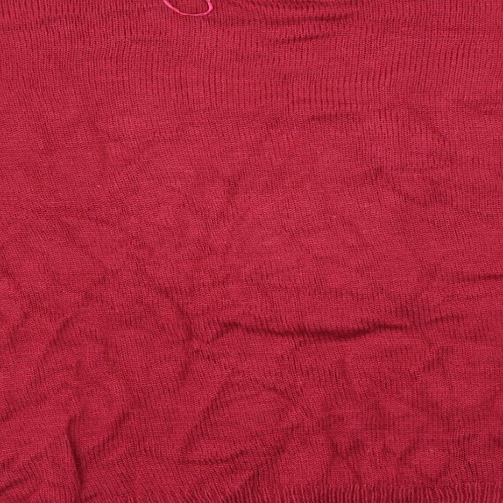 Preworn Womens Red Animal Print  Pullover Jumper Size S  - Christmas Jumper