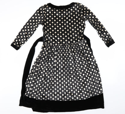 Pussycat Womens Black Polka Dot  Jumper Dress  Size 8