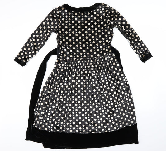 Pussycat Womens Black Polka Dot  Jumper Dress  Size 8