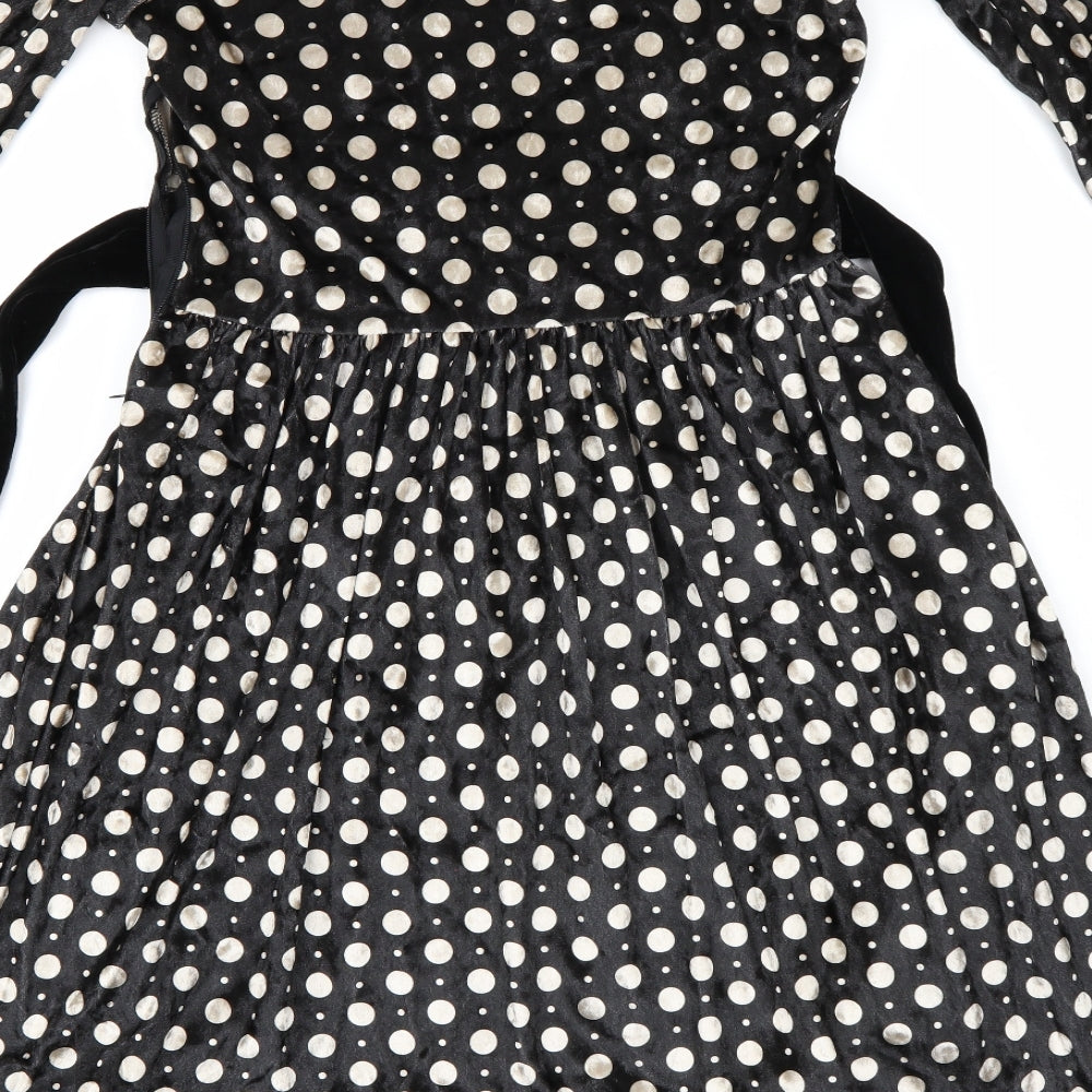 Pussycat Womens Black Polka Dot  Jumper Dress  Size 8