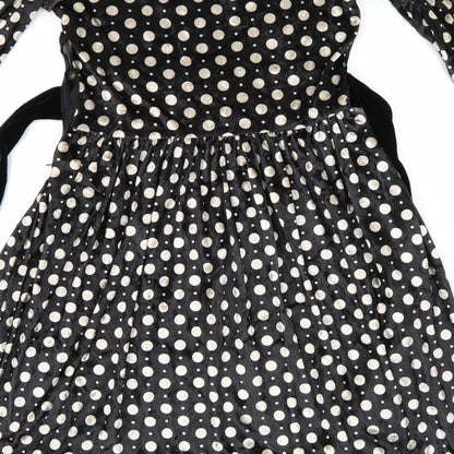 Pussycat Womens Black Polka Dot  Jumper Dress  Size 8