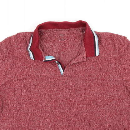 M&S Mens Red    Polo Size M
