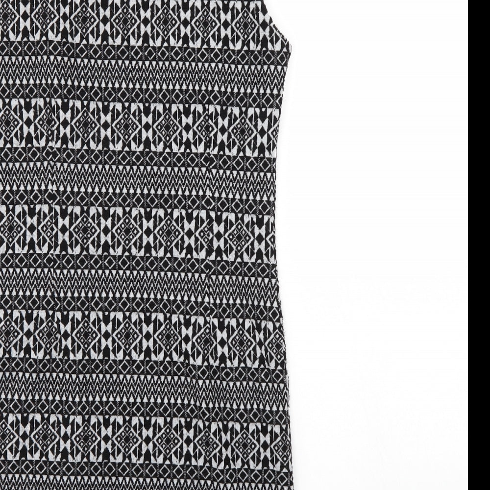 Select Womens Black Geometric  Tank Dress  Size 12