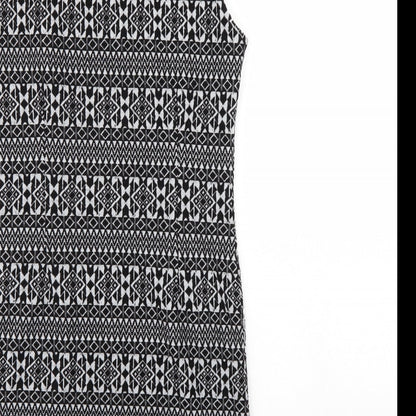 Select Womens Black Geometric  Tank Dress  Size 12