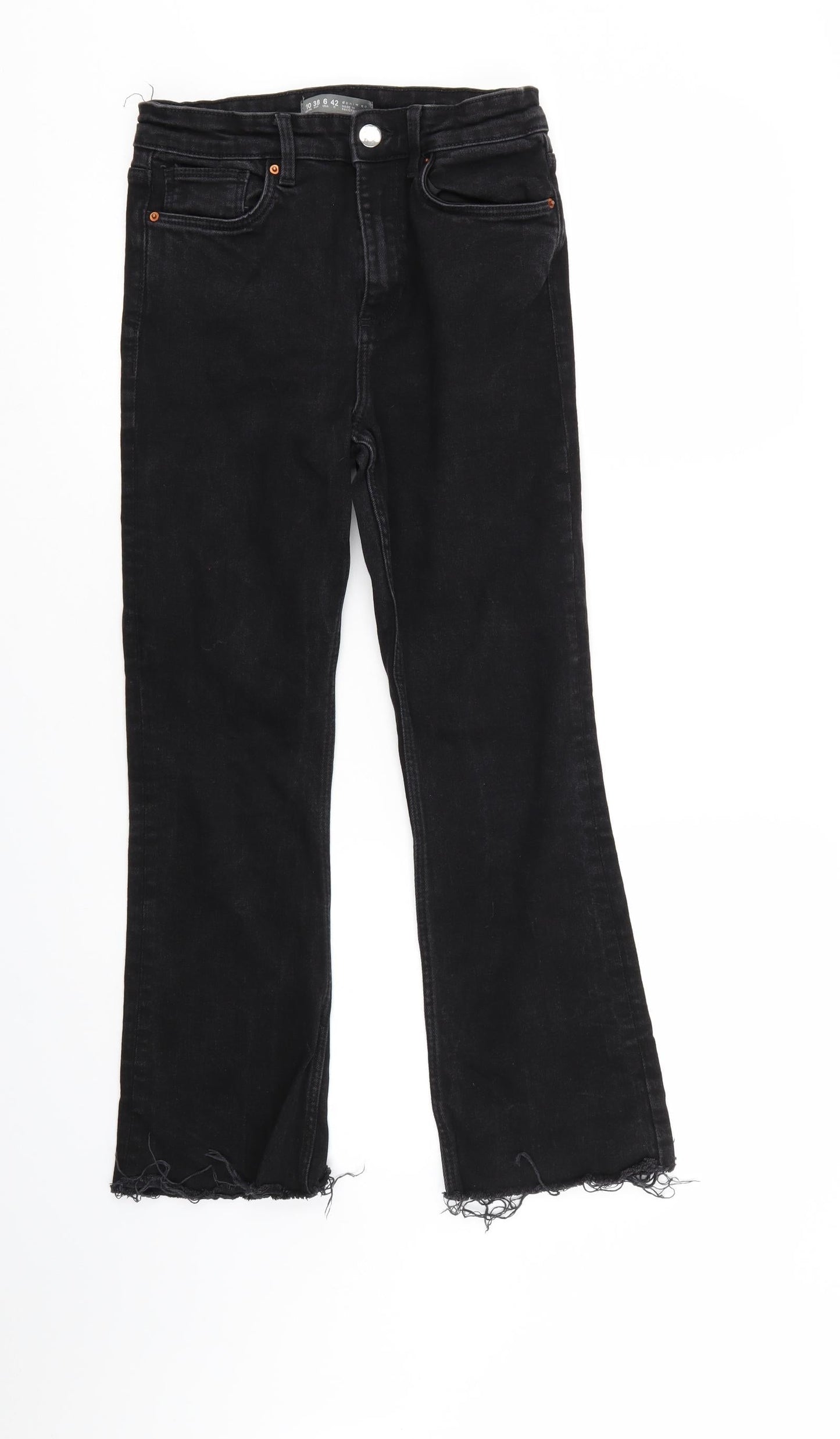 Denim & Co. Womens Black  Denim Straight Jeans Size 10 L25 in - Elastic Waist