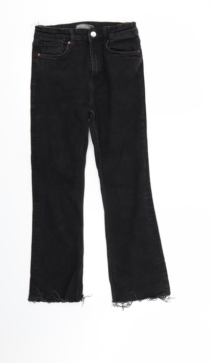 Denim & Co. Womens Black  Denim Straight Jeans Size 10 L25 in - Elastic Waist