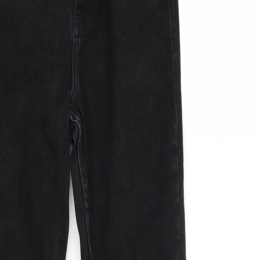 Denim & Co. Womens Black  Denim Straight Jeans Size 10 L25 in - Elastic Waist