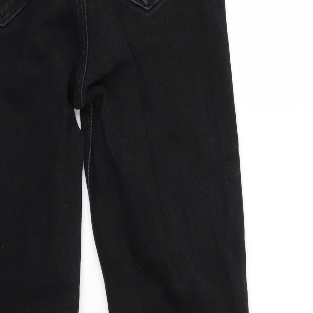 Denim & Co. Womens Black  Denim Straight Jeans Size 10 L25 in - Elastic Waist