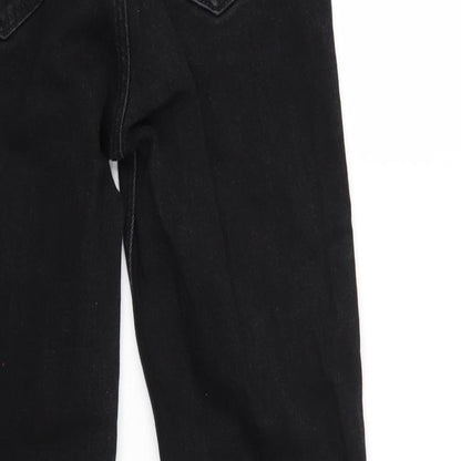 Denim & Co. Womens Black  Denim Straight Jeans Size 10 L25 in - Elastic Waist