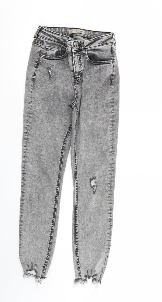 Denim & Co. Womens Grey  Denim Tapered Jeans Size 12 L27 in - Elastic Waist