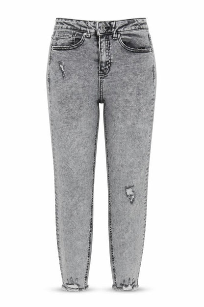 Womens UK Size 12 Denim & Co. Regular Fit Tapered Grey Jeans
