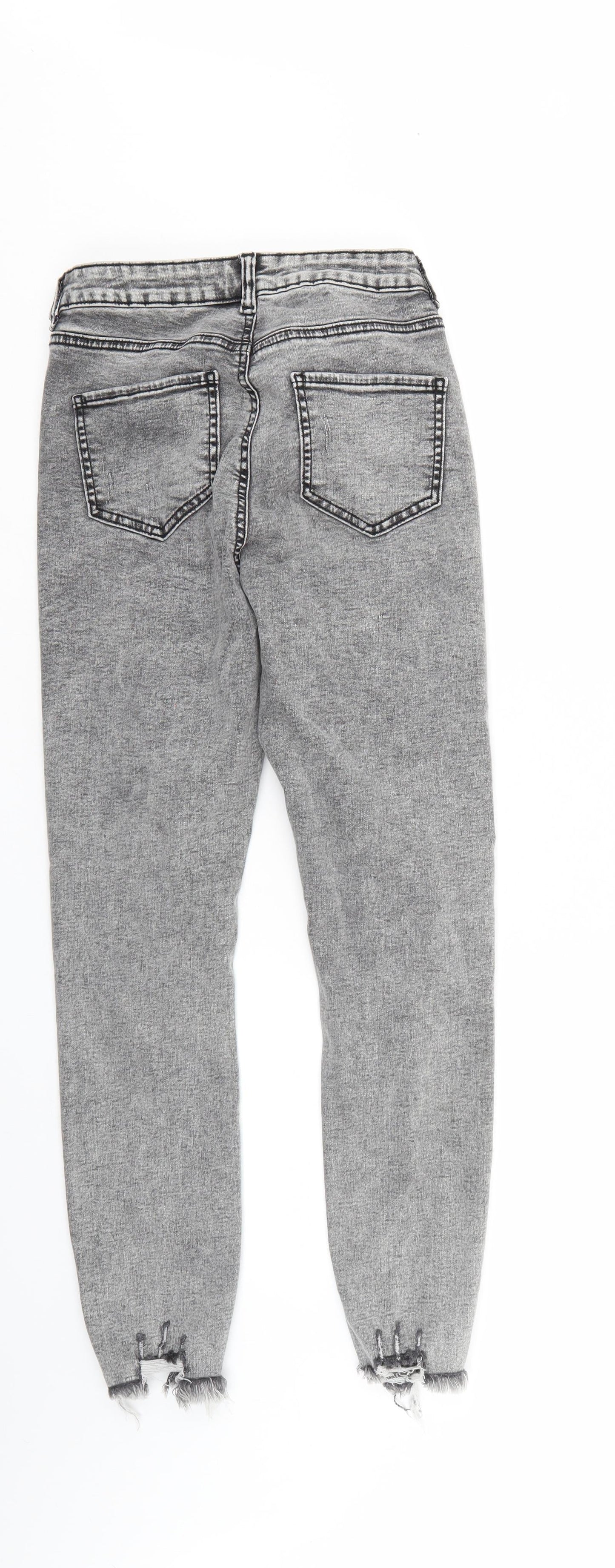 Denim & Co. Womens Grey  Denim Tapered Jeans Size 12 L27 in - Elastic Waist