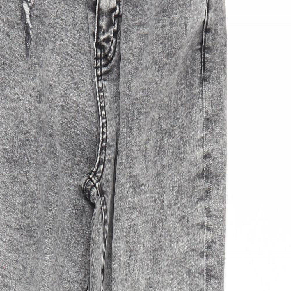 Denim & Co. Womens Grey  Denim Tapered Jeans Size 12 L27 in - Elastic Waist