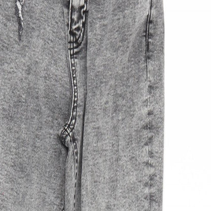 Denim & Co. Womens Grey  Denim Tapered Jeans Size 12 L27 in - Elastic Waist