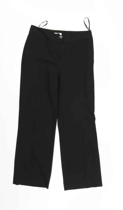 Womens UK Size 8 Preworn Regular Fit  Black Trousers
